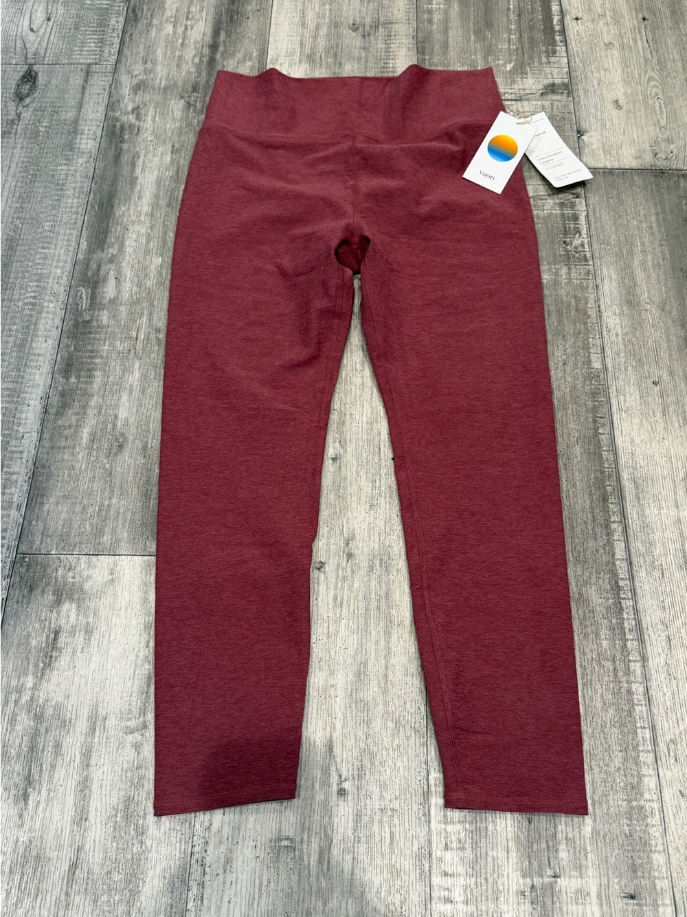 Vuori Women's High Rise Ankle Leggings Yoga Burgundy XL 25" Inseam